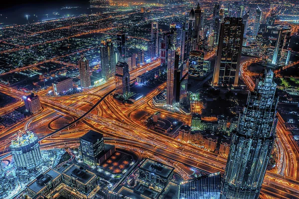 Dubai cidade à noite — Fotografia de Stock