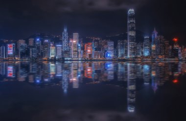 Hong Kong yansıma cityscape