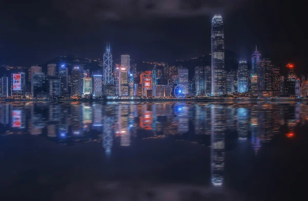 Hong Kong reflectie stadsgezicht — Stockfoto