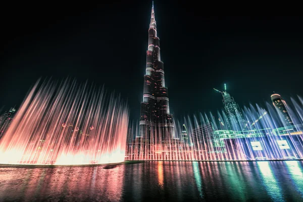 Burj Khalifa de Souk Al Bahar — Fotografia de Stock
