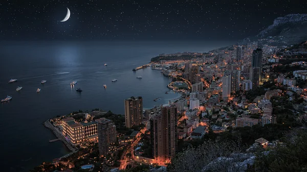 Mónaco bajo la luna —  Fotos de Stock