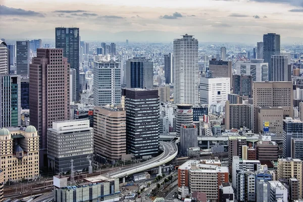 Panorama Města Ósaka Japonsku — Stock fotografie