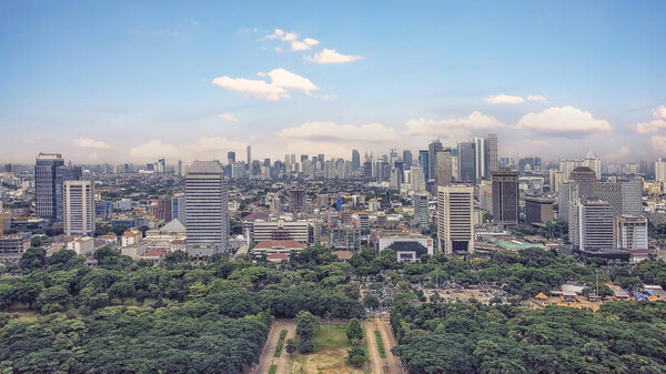 Jakarta city panorama in the daytime