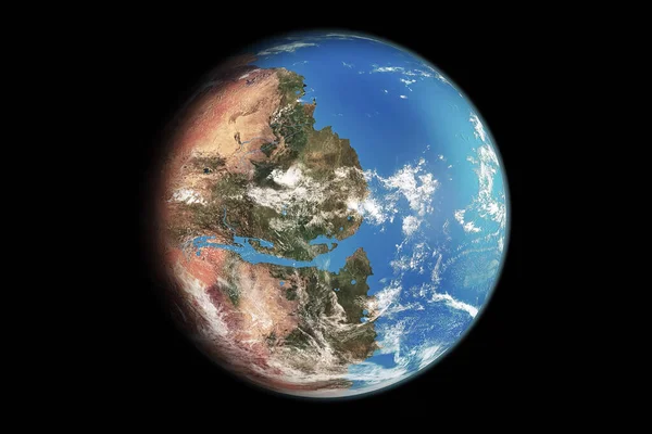 Mars planet terraformed concept (Elements of this image furnished by NASA). 3D rendering