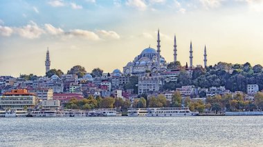 Istanbul cityscape with the view of Suleymaniye Camii mosque