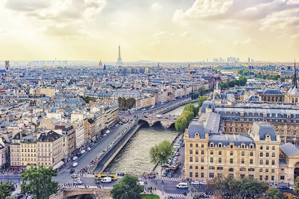 Parijse Stad Panorama Overdag — Stockfoto