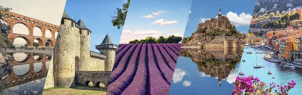 Famoso Collage Monumenti Della Francia — Foto Stock