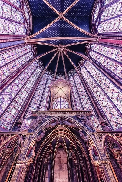 Dentro Sainte Chapelle Paris — Fotografia de Stock