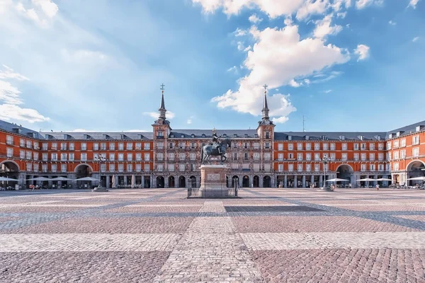 Plaza Mayor Στην Πόλη Της Μαδρίτης Ισπανία — Φωτογραφία Αρχείου