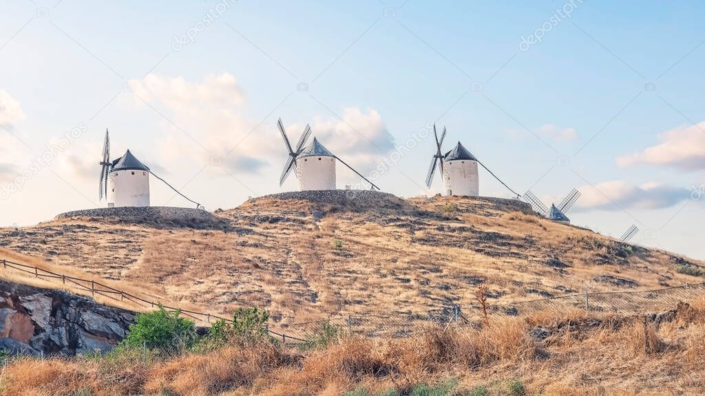 Windmills in La Mancha province, Spain