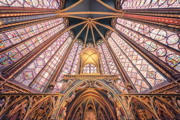 Dentro Sainte Chapelle Paris — Fotografia de Stock