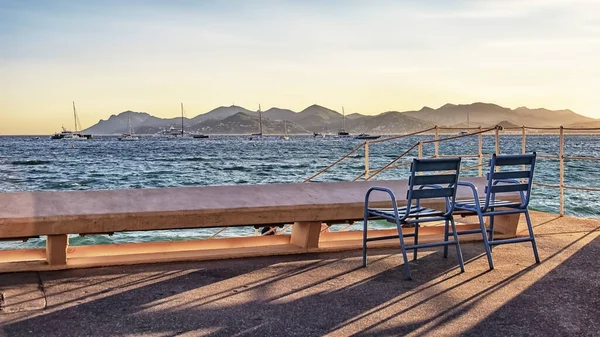 Seascape Pohled Bulváru Croisette Cannes — Stock fotografie