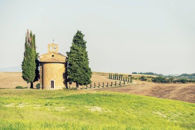 Val D 'Orcia, Toskana, İtalya' da manzara