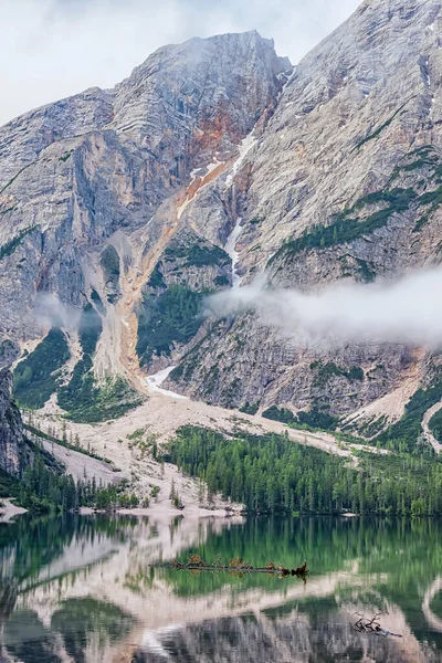 Lago Braies Pragser Wildsee Jižní Tyrolsko Itálie — Stock fotografie