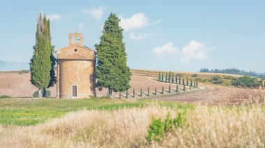 Val D 'Orcia, Toskana, İtalya' da manzara