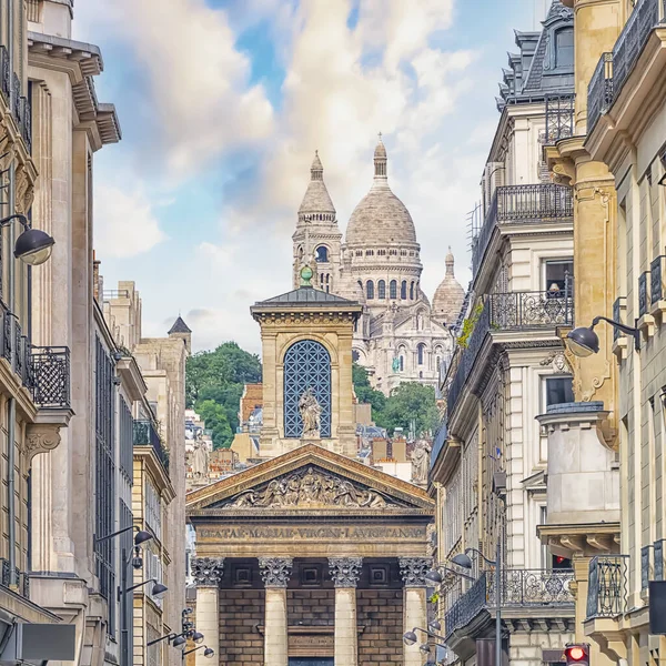 Basílica Sacre Coeur Montmartre Vista Rua Paris — Fotografia de Stock