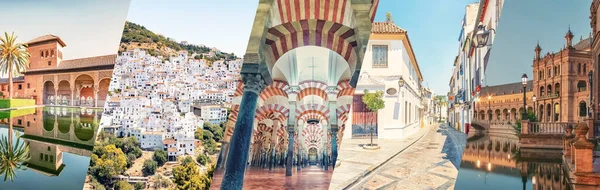 Provincia Andalucía Famosos Monumentos Collage —  Fotos de Stock
