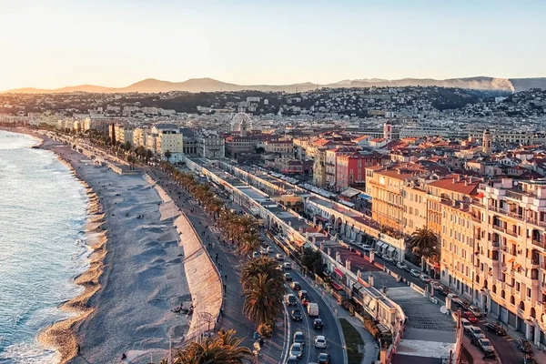 Cidade Nice Pôr Sol — Fotografia de Stock