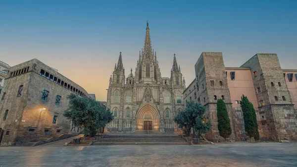 Catedral Barcelona Por Noche España — Foto de Stock