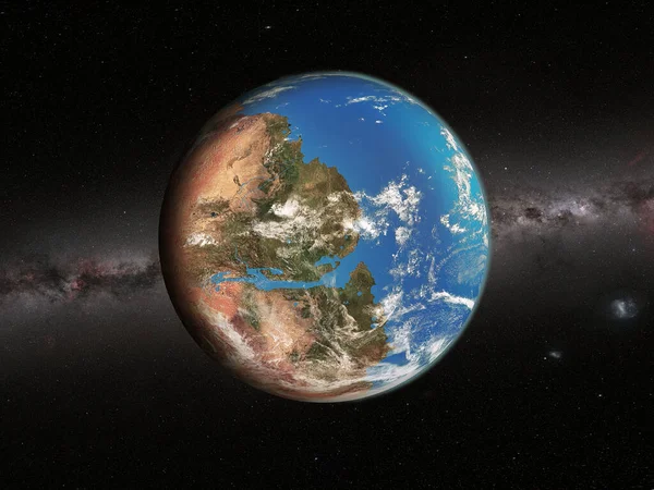 Umělec Pohled Terraforming Mars Planet — Stock fotografie