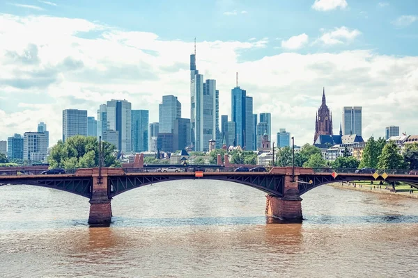 Das Geschäftsviertel Frankfurt Deutschland — Stockfoto