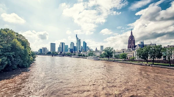 Het Zakendistrict Frankfurt Duitsland — Stockfoto