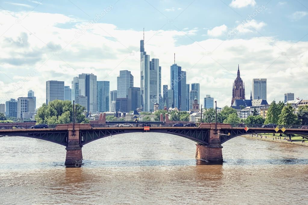 The business district in Frankfurt, Germany
