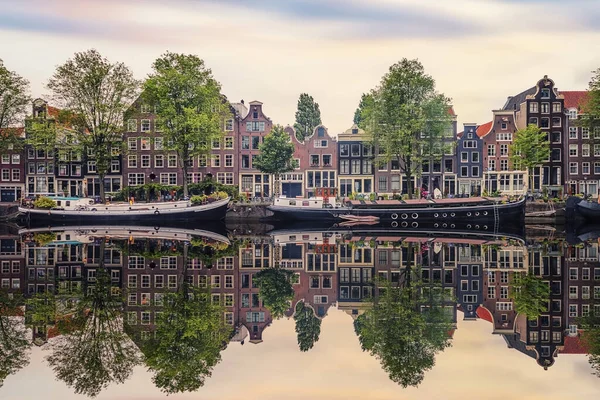 Amsterdam Stad Avond Nederland — Stockfoto