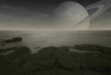 Satürn Titan Ay'dan görüntülendi