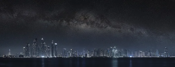 Dubai város alatt Tejút — Stock Fotó