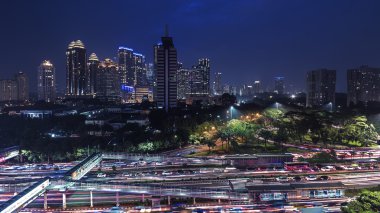 Jakarta city panorama clipart