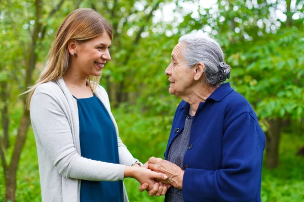 Spending time with grandma — Stock Photo, Image