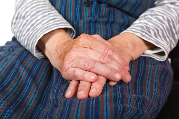 Tired elderly hands — Stock Photo, Image