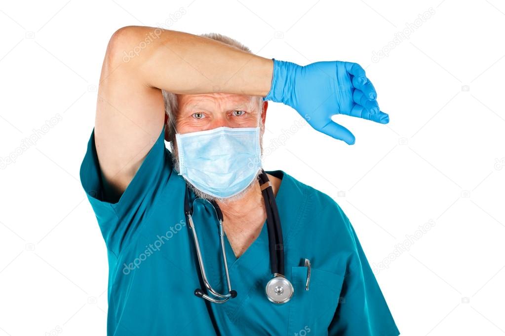 Worried male doctor