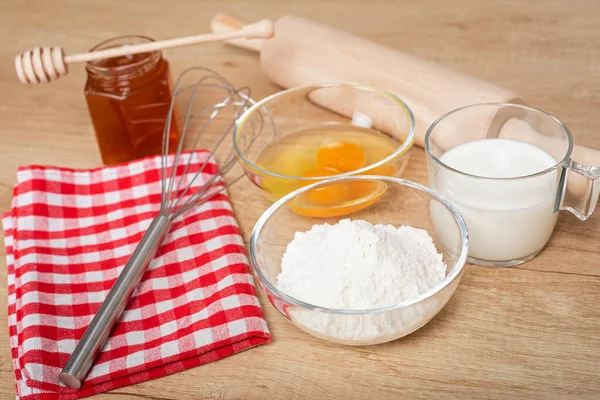 Ingredientes Pan Jengibre Casero Mesa Madera Tradición Actividad Adviento Recetas — Foto de Stock