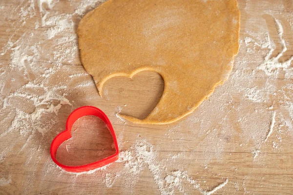 Resep Natal Adonan Roti Jahe Buatan Sendiri Pada Latar Belakang — Stok Foto