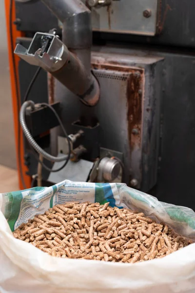 Imagen Sistema Automático Quemador Pellets — Foto de Stock