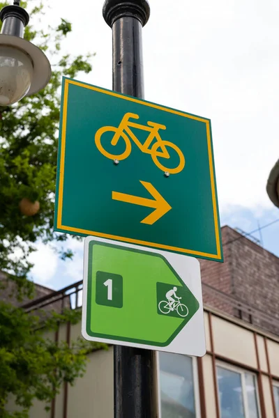 Panneau Signalisation Routière Piste Cyclable — Photo