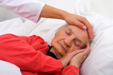 Sleeping elderly clipart
