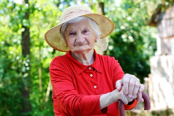 Happy elderly woman — Stock Photo, Image