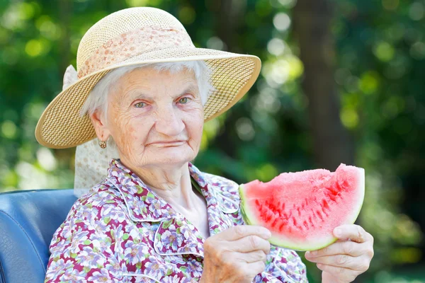 Eating watermelon — Stock Photo, Image