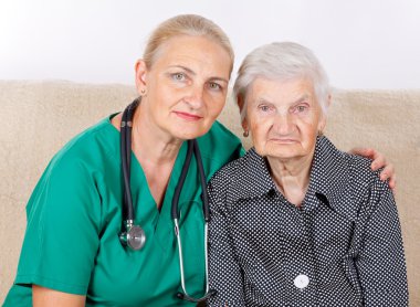 Caregiver and patient clipart