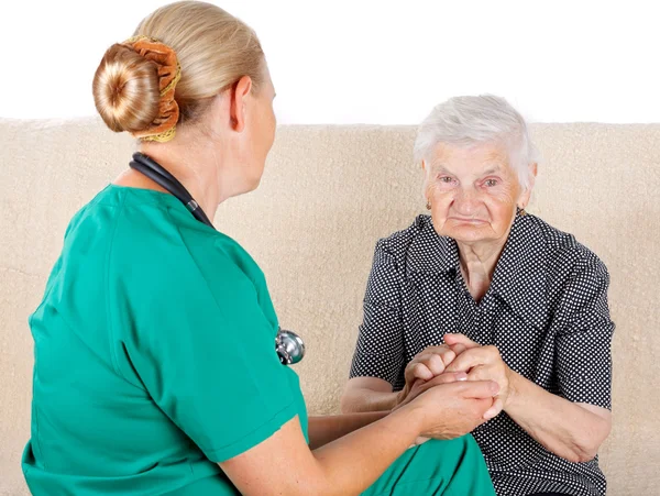 Cuidador y paciente — Foto de Stock