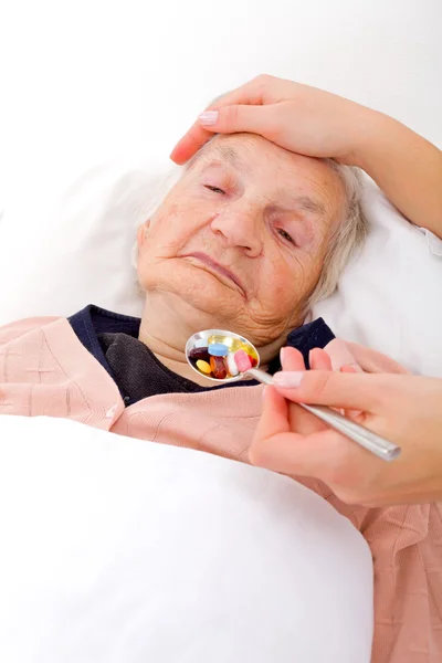 Elderly sick woman — Stock Photo, Image