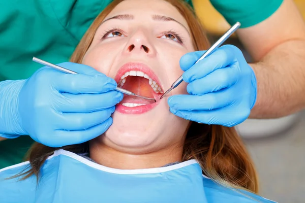 Routine dental check up — Stock Photo, Image