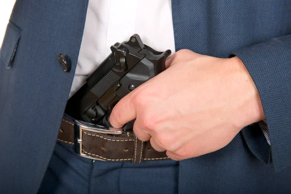 Hand with gun — Stock Photo, Image