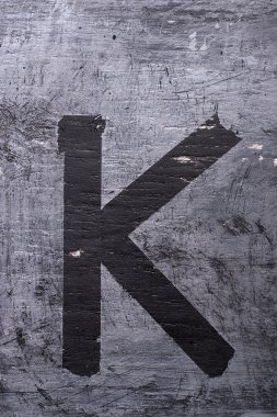 Siyah grunge alfabe. K harfi