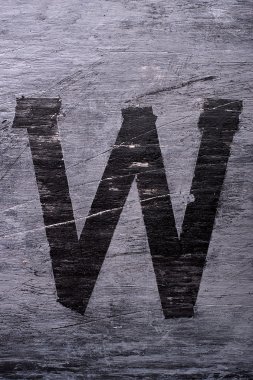 Siyah grunge alfabe. Harf W
