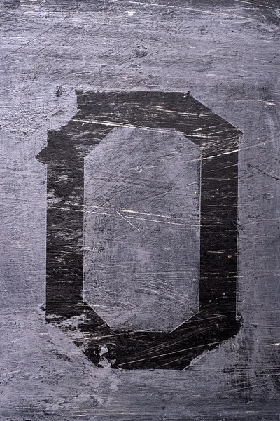 Black grunge alphabet. Letter O — Zdjęcie stockowe