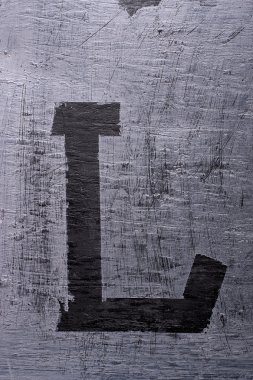 Siyah grunge alfabe. L harfi